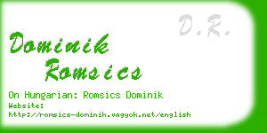 dominik romsics business card